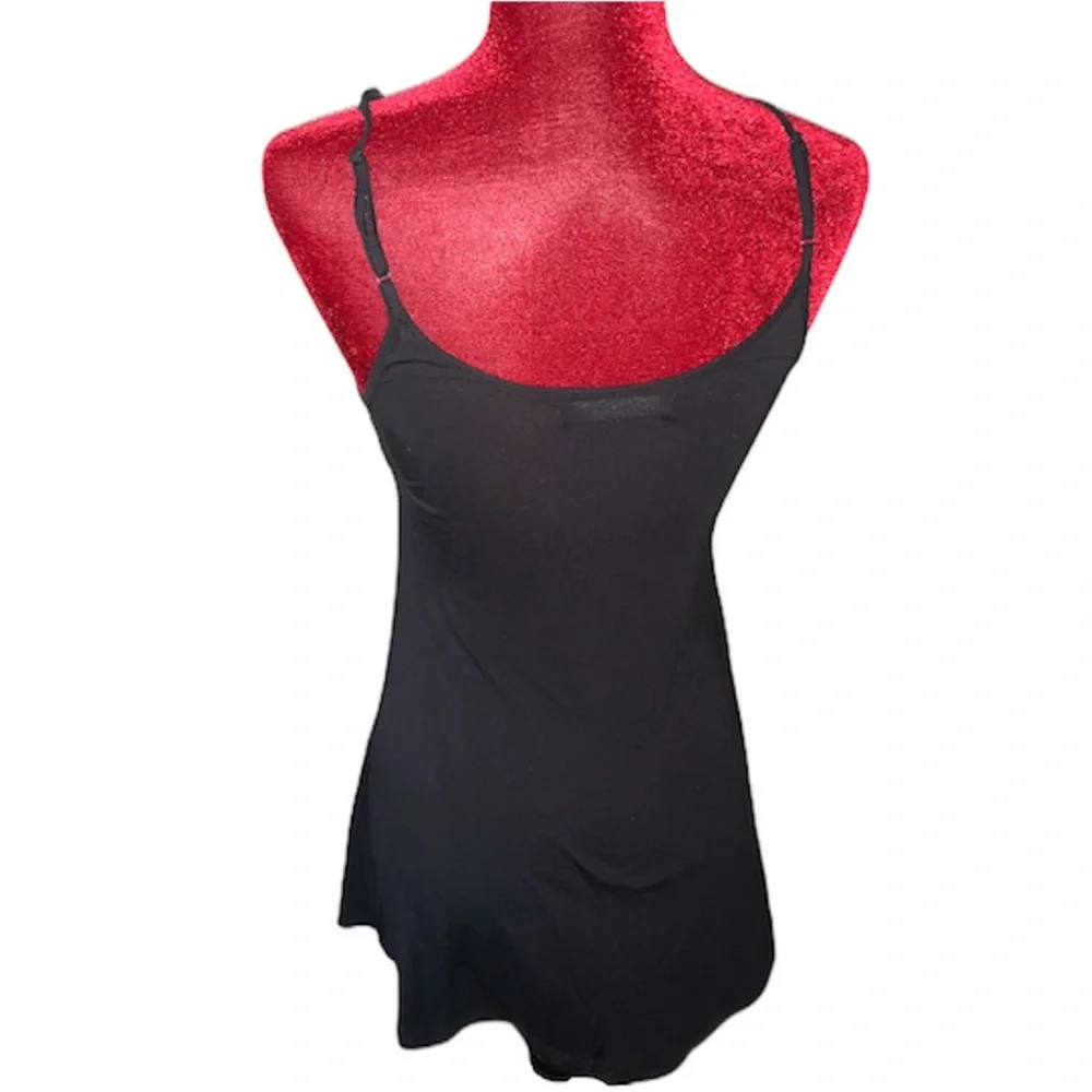 Saks Fifth Ultra Soft Black Slip Dress Understated Stretch Chemise Swim Cover - Picture 5 of 11